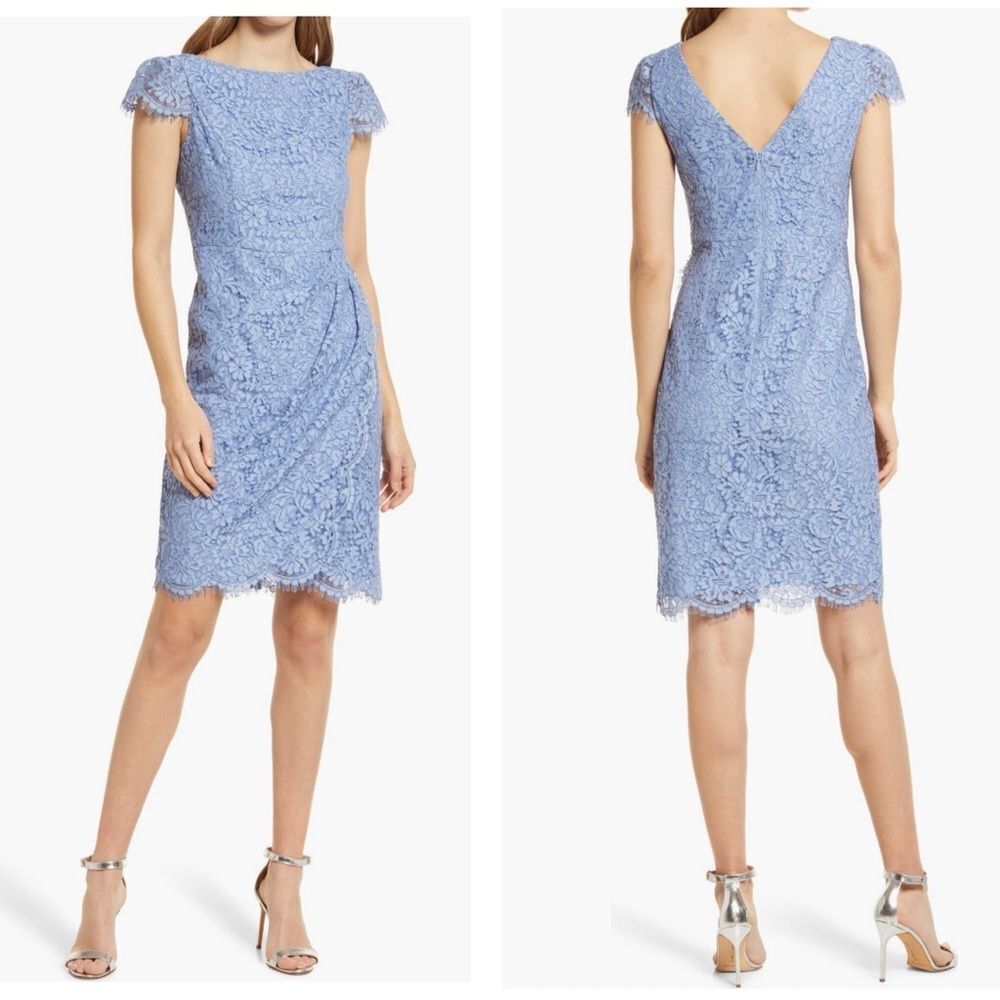 Vince Camuto Lace Cap Sleeve Dress, Blue, Size‎ 6, NWT